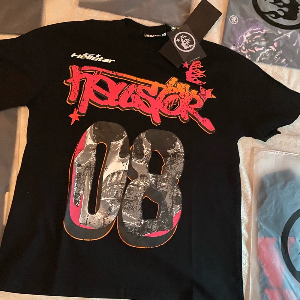 Black and Red Short Sleeve Tee with Bold Graphic Design